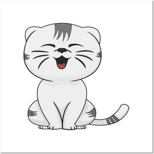 CUTE CAT SMILLING Posters and Art